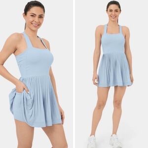 NWOT Halara light blue pleated activewear dress